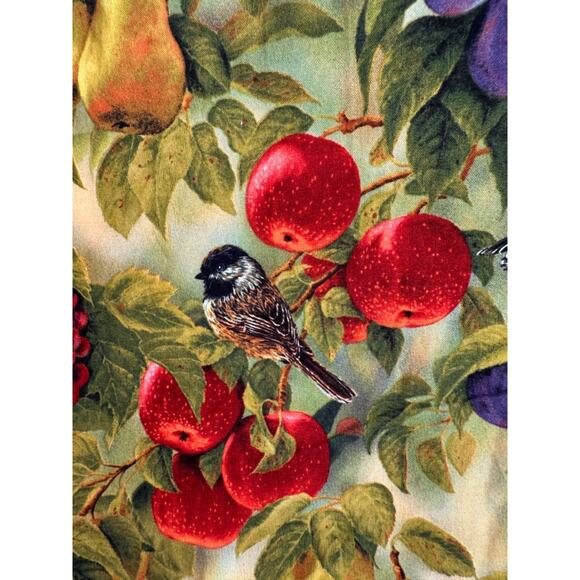 Wild Wings Fabric Yardage Birds on Branches with Fruit Rosemary Millette Fabric - Picture 6 of 12